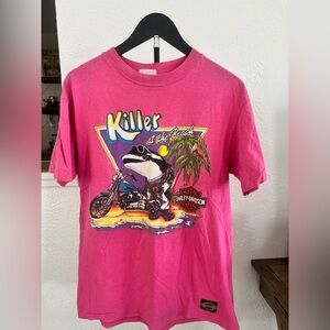 Vtg Harley Davidson 1980s Shirt Killer At The Beach Size L USA Hanes Beefy